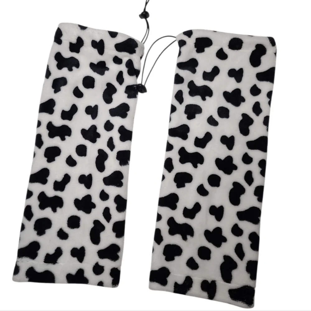 Plush Soft Leg Warmers Cow Print Boot Cuffs 0/S